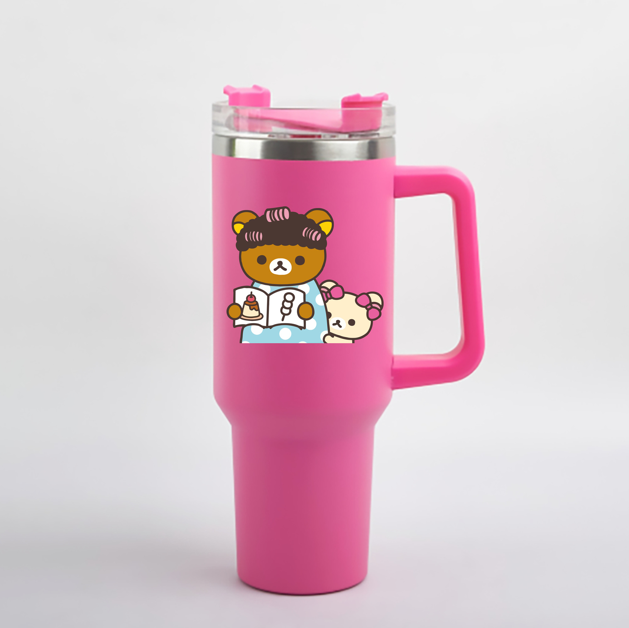 （画像用） リラックマ リラックマ キイロイトリ Rilakkuma Korilakkuma Kiiroitori 1200mL車用タンブラー - クリスタルステッカー（プラスチックストロー付き）